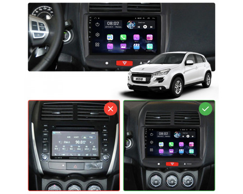 Штатная магнитола Lesko для Peugeot 4008  2012-2017 экран 10" 1/16Gb Wi-Fi GPS Base