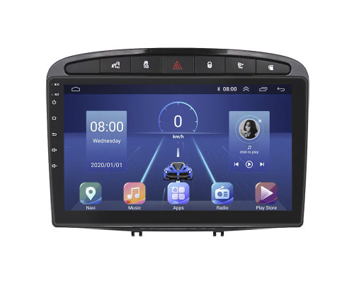 Штатная магнитола Lesko для Peugeot 408 I 2012-2017 экран 9" 6/128Gb 4G Wi-Fi GPS Top