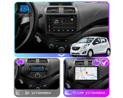 Штатная магнитола Lesko для Ravon R2  2016-2020 экран 9" 2/32Gb Wi-Fi GPS Base