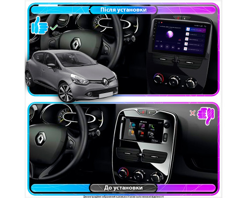 Штатная магнитола Lesko для Renault Clio IV 2012-2016 экран 9" 1/16Gb Wi-Fi GPS Base