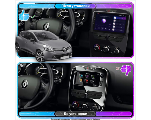 Штатная магнитола Lesko для Renault Clio IV 2012-2016 экран 9" 2/32Gb 4G Wi-Fi GPS Top