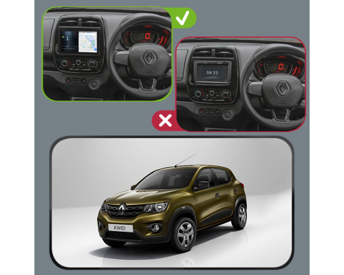 Штатная магнитола Lesko для Renault KWID  2015-н.в экран 9" 2/32Gb Wi-Fi GPS Base