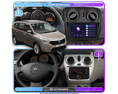 Штатная магнитола Lesko для Renault Lodgy  2012-н.в экран 9" 2/32Gb Wi-Fi GPS Base