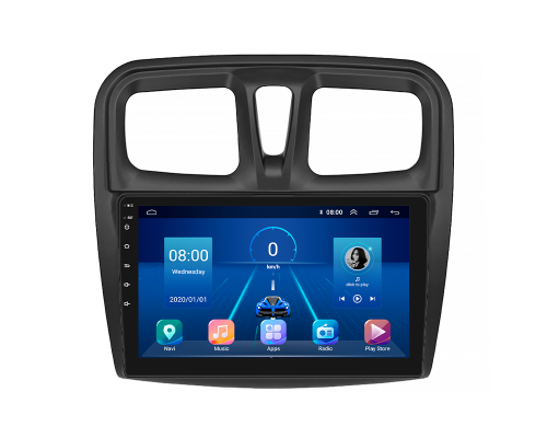 Штатная магнитола Lesko для Renault Logan II 2012-2018 экран 10" 2/32Gb 4G Wi-Fi GPS Top