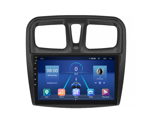 Штатная магнитола Lesko для Renault Logan II 2012-2018 экран 10" 4/32Gb 4G Wi-Fi GPS Top