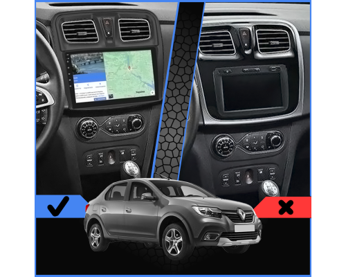 Штатная магнитола Lesko для Renault Logan II Рестайлинг 2018-н.в экран 10" 2/32Gb 4G Wi-Fi GPS Top