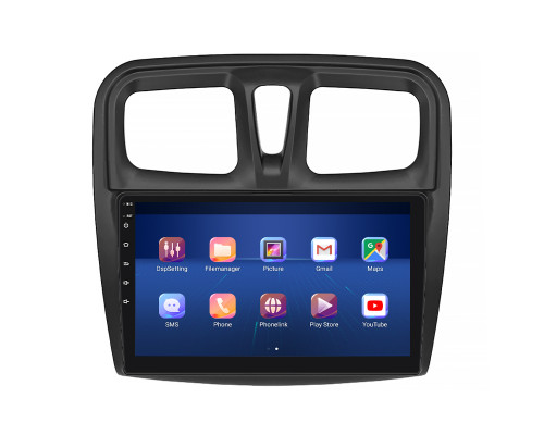Штатная магнитола Lesko для Renault Logan II Рестайлинг 2018-н.в экран 10" 4/32Gb 4G Wi-Fi GPS Top
