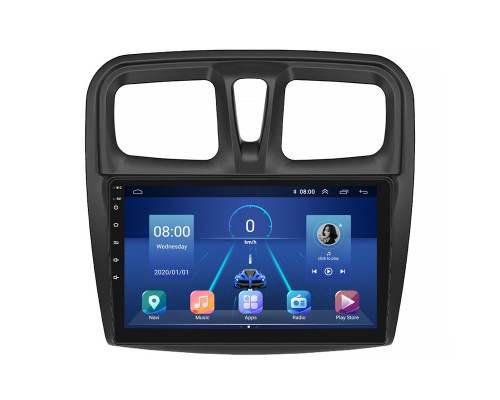 Штатная магнитола Lesko для Renault Logan II Рестайлинг 2018-н.в экран 10" 6/128Gb 4G Wi-Fi GPS Top