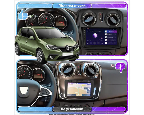 Штатная магнитола Lesko для Renault Sandero II ver 2 2013-2018 экран 9" 2/32Gb Wi-Fi GPS Base
