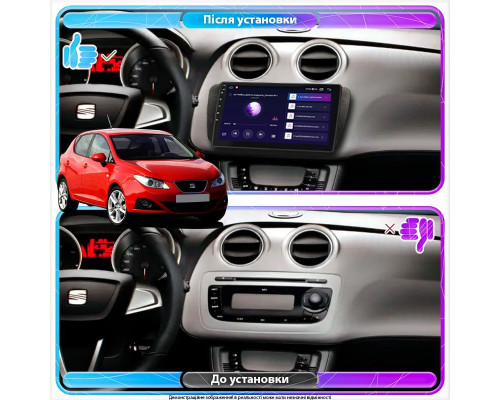 Штатная магнитола Lesko для SEAT Ibiza IV 2008-2012 экран 9" 2/32Gb Wi-Fi GPS Base