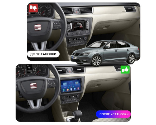 Штатная магнитола Lesko для SEAT Toledo IV 2012-2019 экран 10" 6/128Gb 4G Wi-Fi GPS Top