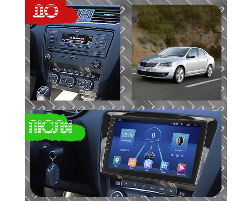Штатная магнитола Lesko для Skoda Octavia III (A7) 2013-2017 экран 10" 4/64Gb CarPlay 4G Wi-Fi GPS Prime