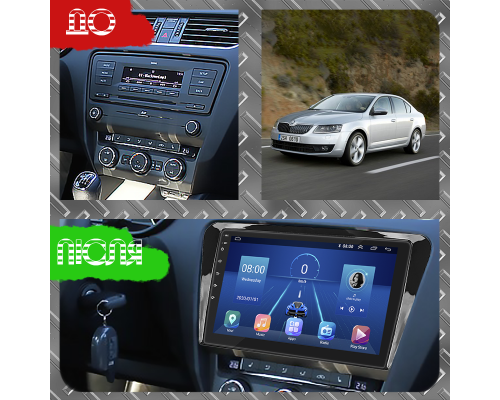 Штатная магнитола Lesko для Skoda Octavia III (A7) 2013-2017 экран 10" 6/128Gb 4G Wi-Fi GPS Top