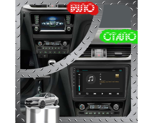 Штатная магнитола Lesko для Skoda Rapid I Рестайлинг 2017-2020 экран 9" 2/32Gb Wi-Fi GPS Base