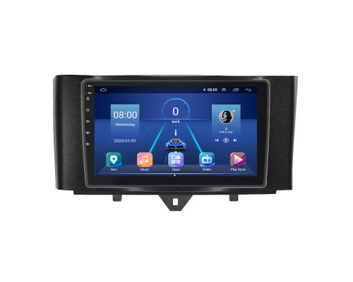 Штатная магнитола Lesko для Smart Fortwo 452 2011-2017 экран 9" 2/32Gb 4G Wi-Fi GPS Top