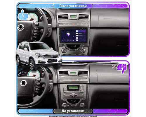 Штатная магнитола Lesko для SsangYong Rexton III 2012-2017 экран 9" 2/32Gb 4G Wi-Fi GPS Top