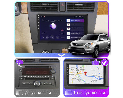 Штатная магнитола Lesko для Suzuki XL7  2007-2009 экран 10" 6/128Gb 4G Wi-Fi GPS Top