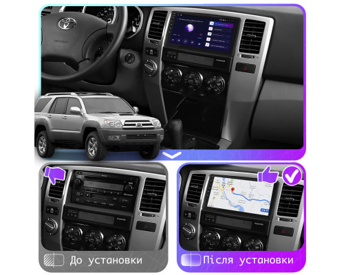 Штатная магнитола Lesko для Toyota 4Runner IV 2002-2005 экран 9" 2/32Gb CarPlay 4G Wi-Fi GPS Prime