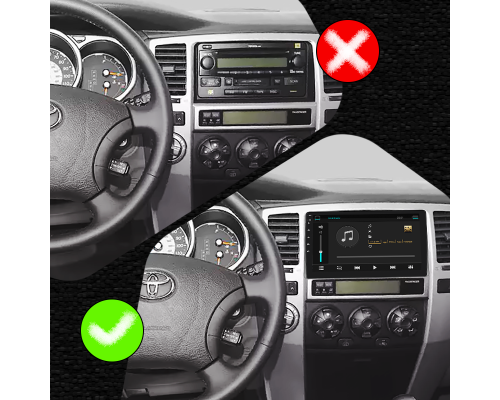 Штатная магнитола Lesko для Toyota 4Runner IV 2002-2005 экран 9" 2/32Gb 4G Wi-Fi GPS Top