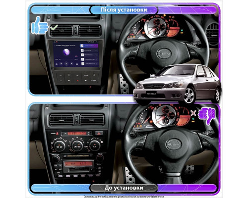 Штатная магнитола Lesko для Toyota Altezza  1998-2005 экран 9" 2/32Gb Wi-Fi GPS Base