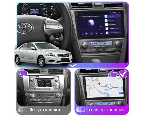 Штатная магнитола Lesko для Toyota Aurion I 2006-2012 экран 10" 6/128Gb 4G Wi-Fi GPS Top