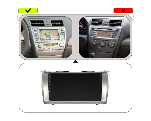 Штатная магнитола Lesko для Toyota Camry VI (XV40) 2006-2009 экран 9" 2/32Gb Wi-Fi GPS Base