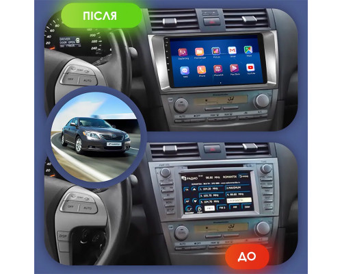 Штатная магнитола Lesko для Toyota Camry VI (XV40) 2006-2009 экран 9" 2/32Gb Wi-Fi GPS Base