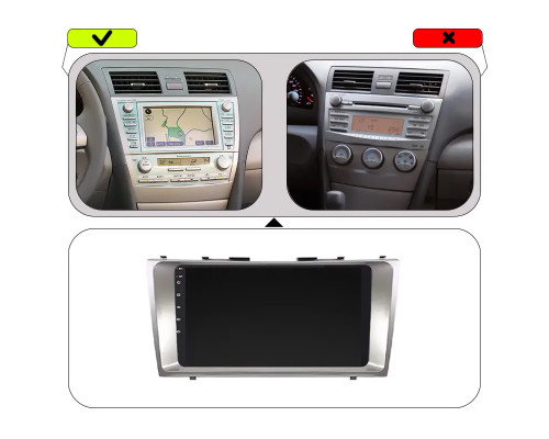 Штатная магнитола Lesko для Toyota Camry VI (XV40) 2006-2009 экран 9" 2/32Gb CarPlay 4G Wi-Fi GPS Prime