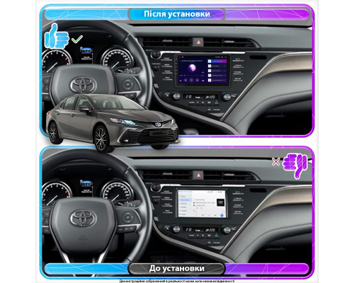 Штатная магнитола Lesko для Toyota Camry VIII (XV70) 2017-2021 экран 10" 4/32Gb 4G Wi-Fi GPS Top