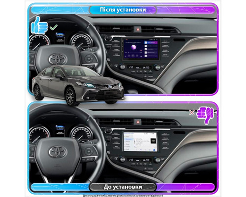 Штатная магнитола Lesko для Toyota Camry VIII (XV70) 2017-2021 экран 10" 6/128Gb 4G Wi-Fi GPS Top