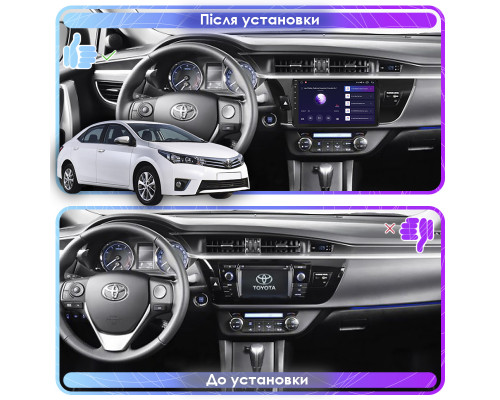 Штатная магнитола Lesko для Toyota Corolla XI (E160, E170) 2012-2016 экран 10" 4/32Gb 4G Wi-Fi GPS Top