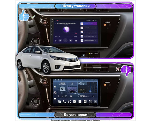 Штатная магнитола Lesko для Toyota Corolla XI (E160, E170) ver 2 2017-2019 экран 9" 2/32Gb 4G Wi-Fi GPS Top