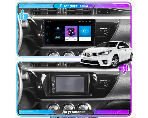 Штатная магнитола Lesko для Toyota Corolla XI (E160, E170) ver.1 2012-2016 экран 10" 1/16Gb Wi-Fi GPS Base