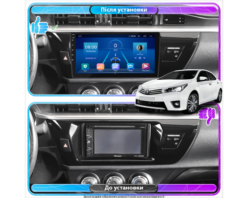 Штатная магнитола Lesko для Toyota Corolla XI (E160, E170) ver.1 2012-2016 экран 10" 4/32Gb 4G Wi-Fi GPS Top