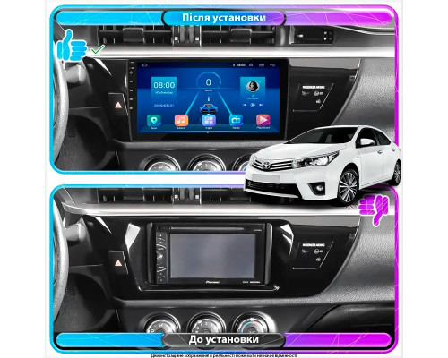 Штатная магнитола Lesko для Toyota Corolla XI (E160, E170) ver.1 2012-2016 экран 10" 6/128Gb 4G Wi-Fi GPS Top