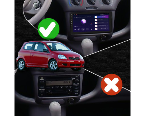 Штатная магнитола Lesko для Toyota Echo  1999-2005 экран 9" 4/64Gb CarPlay 4G Wi-Fi GPS Prime