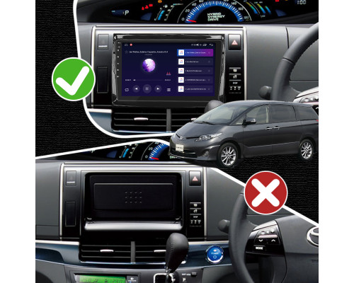 Штатная магнитола Lesko для Toyota Estima III Рестайлинг 2008-2012 экран 9" 2/32Gb CarPlay 4G Wi-Fi GPS Prime