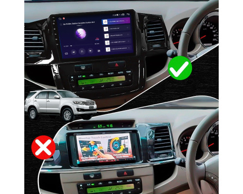 Штатная магнитола Lesko для Toyota Fortuner I 2005-2015 экран 9" 4/64Gb CarPlay 4G Wi-Fi GPS Prime