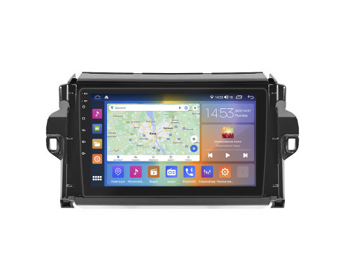 Штатная магнитола Lesko для Toyota Fortuner II 2015-2020 экран 9" 2/32Gb CarPlay 4G Wi-Fi GPS Prime