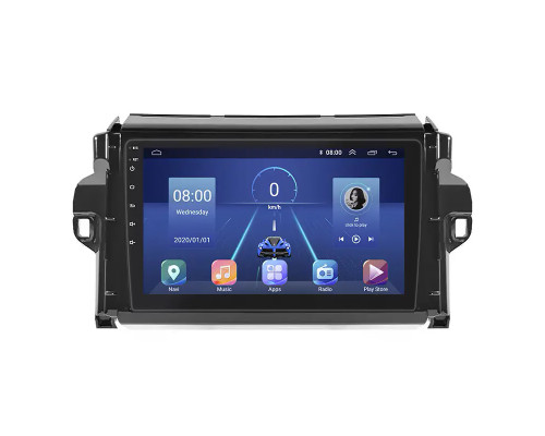 Штатная магнитола Lesko для Toyota Fortuner II Рестайлинг 2020-н.в. экран 9" 6/128Gb 4G Wi-Fi GPS Top