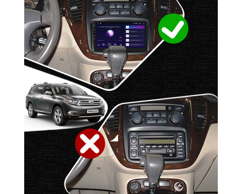 Штатная магнитола Lesko для Toyota Highlander I (U20) 2001-2003 экран 9" 4/64Gb CarPlay 4G Wi-Fi GPS Prime