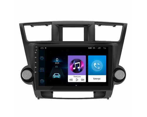 Штатная магнитола Lesko для Toyota Highlander II (U40) 2007-2010 экран 10" 1/16Gb Wi-Fi GPS Base