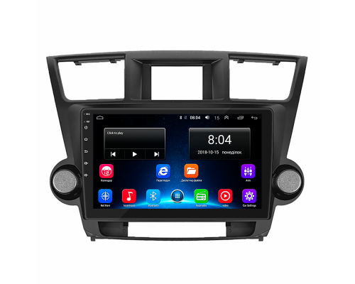 Штатная магнитола Lesko для Toyota Highlander II (U40) 2007-2010 экран 10" 2/32Gb Wi-Fi GPS Base