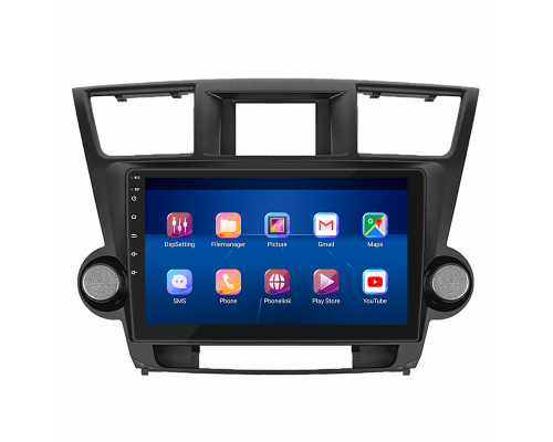 Штатная магнитола Lesko для Toyota Highlander II (U40) 2007-2010 экран 10" 2/32Gb 4G Wi-Fi GPS Top