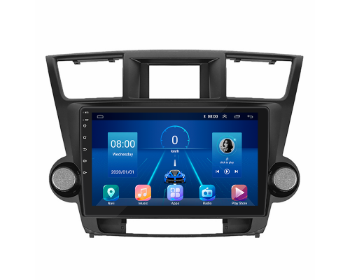 Штатная магнитола Lesko для Toyota Highlander II (U40) 2007-2010 экран 10" 4/32Gb 4G Wi-Fi GPS Top