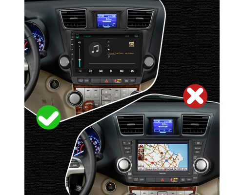 Штатная магнитола Lesko для Toyota Highlander II (U40) 2007-2010 экран 10" 6/128Gb 4G Wi-Fi GPS Top