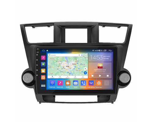 Штатная магнитола Lesko для Toyota Highlander II (U40) Рестайлинг 2010-2013 экран 10" 2/32Gb CarPlay 4G Wi-Fi GPS Prime