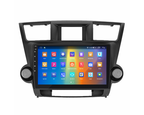 Штатная магнитола Lesko для Toyota Highlander II (U40) Рестайлинг 2010-2013 экран 10" 2/32Gb CarPlay 4G Wi-Fi GPS Prime