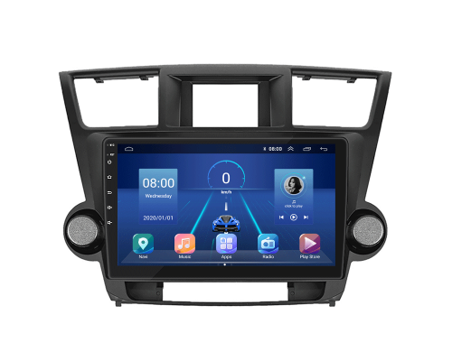 Штатная магнитола Lesko для Toyota Highlander II (U40) Рестайлинг 2010-2013 экран 10" 6/128Gb 4G Wi-Fi GPS Top