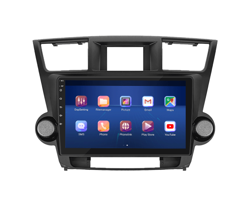 Штатная магнитола Lesko для Toyota Highlander II (U40) Рестайлинг 2010-2013 экран 10" 6/128Gb 4G Wi-Fi GPS Top